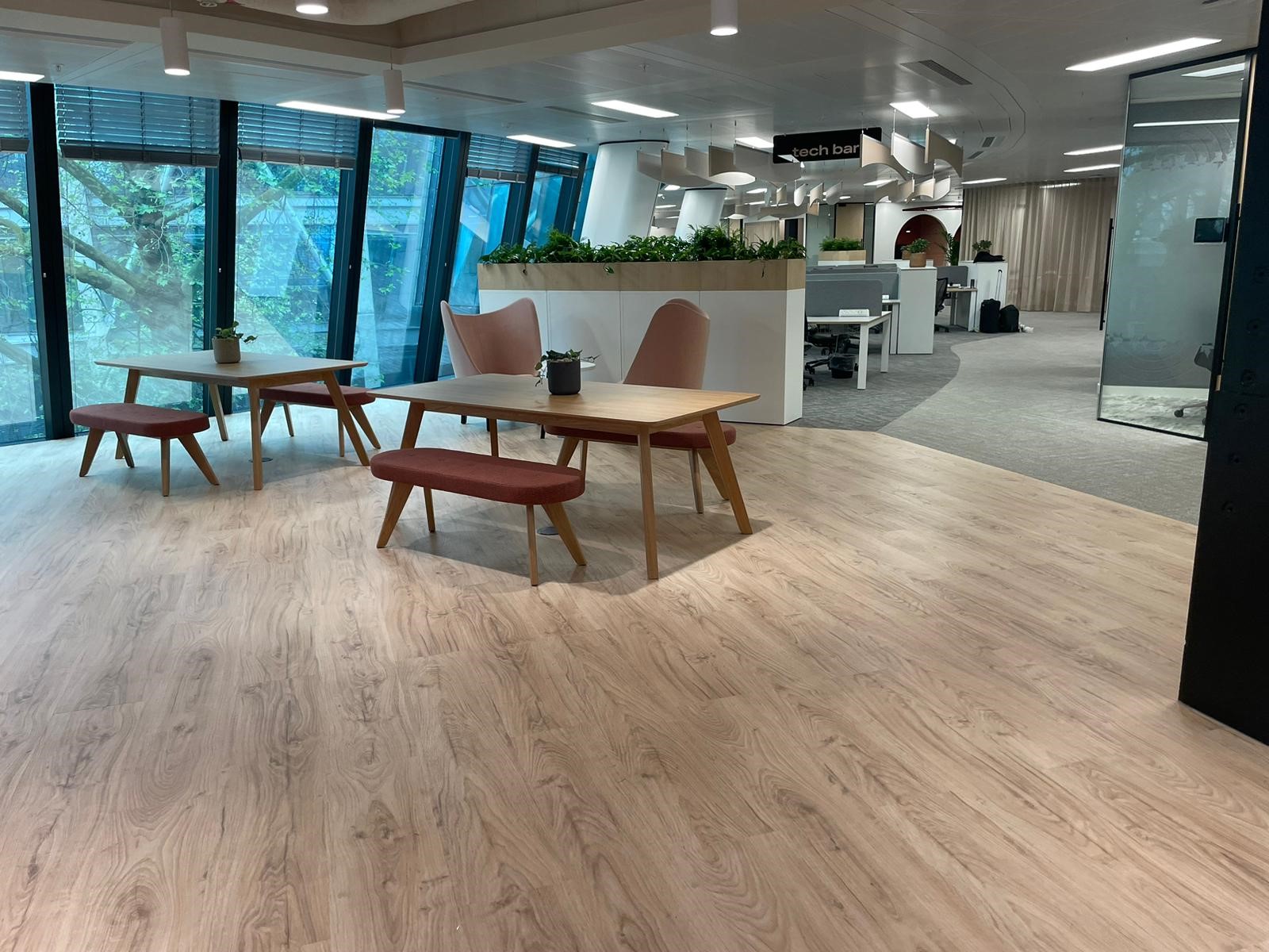 New Office Flooring installed in London. Forbo LVT timber effect flooring.
