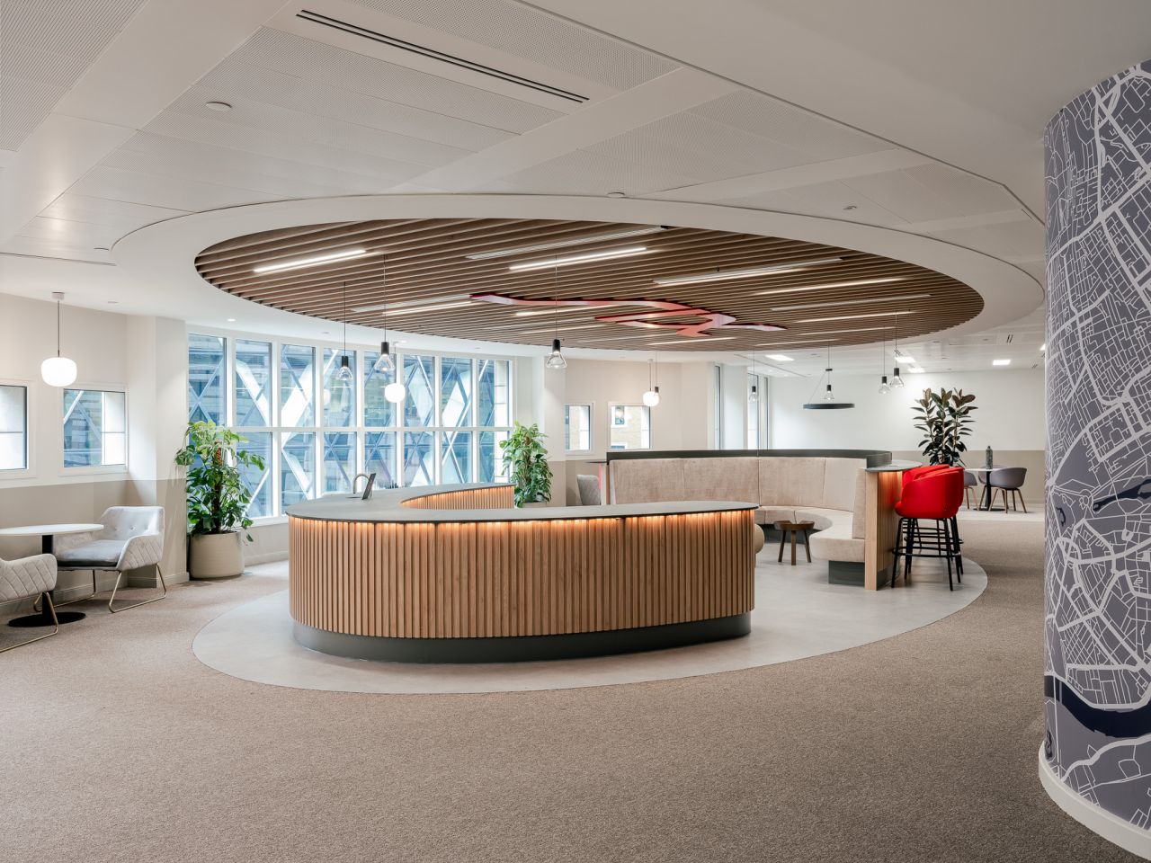 Loughton Contracts installed Interface carpet tiles and LVT to new office space in London.