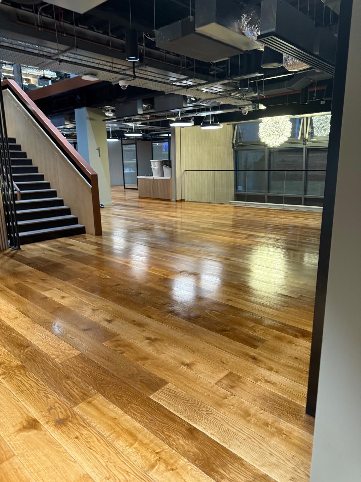 Workplace timber flooring transformation - Loughton Direct