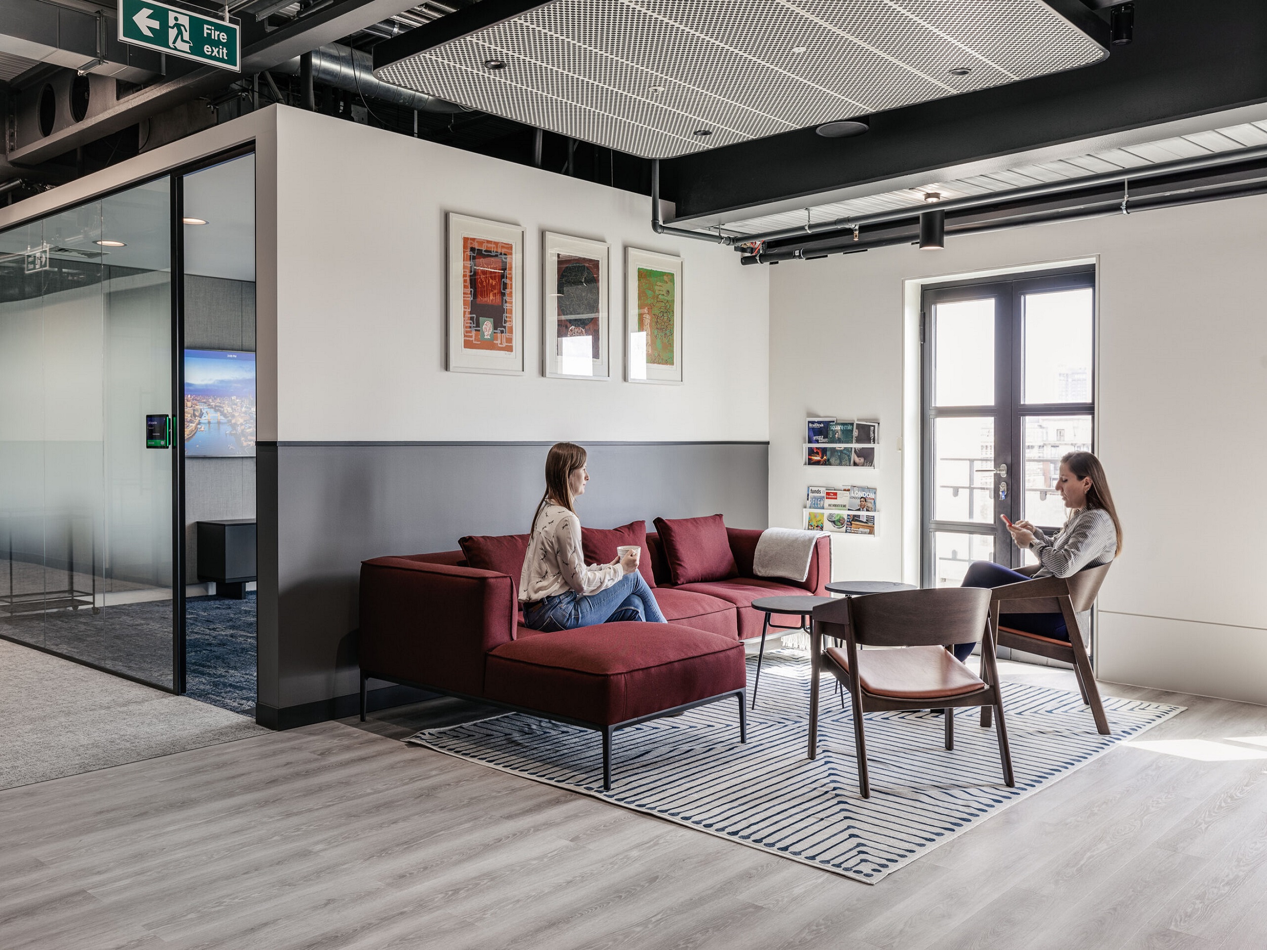 LVT office flooring by IVC Commercial, installed by Loughton Contracts at Adam Street Partners new office space.