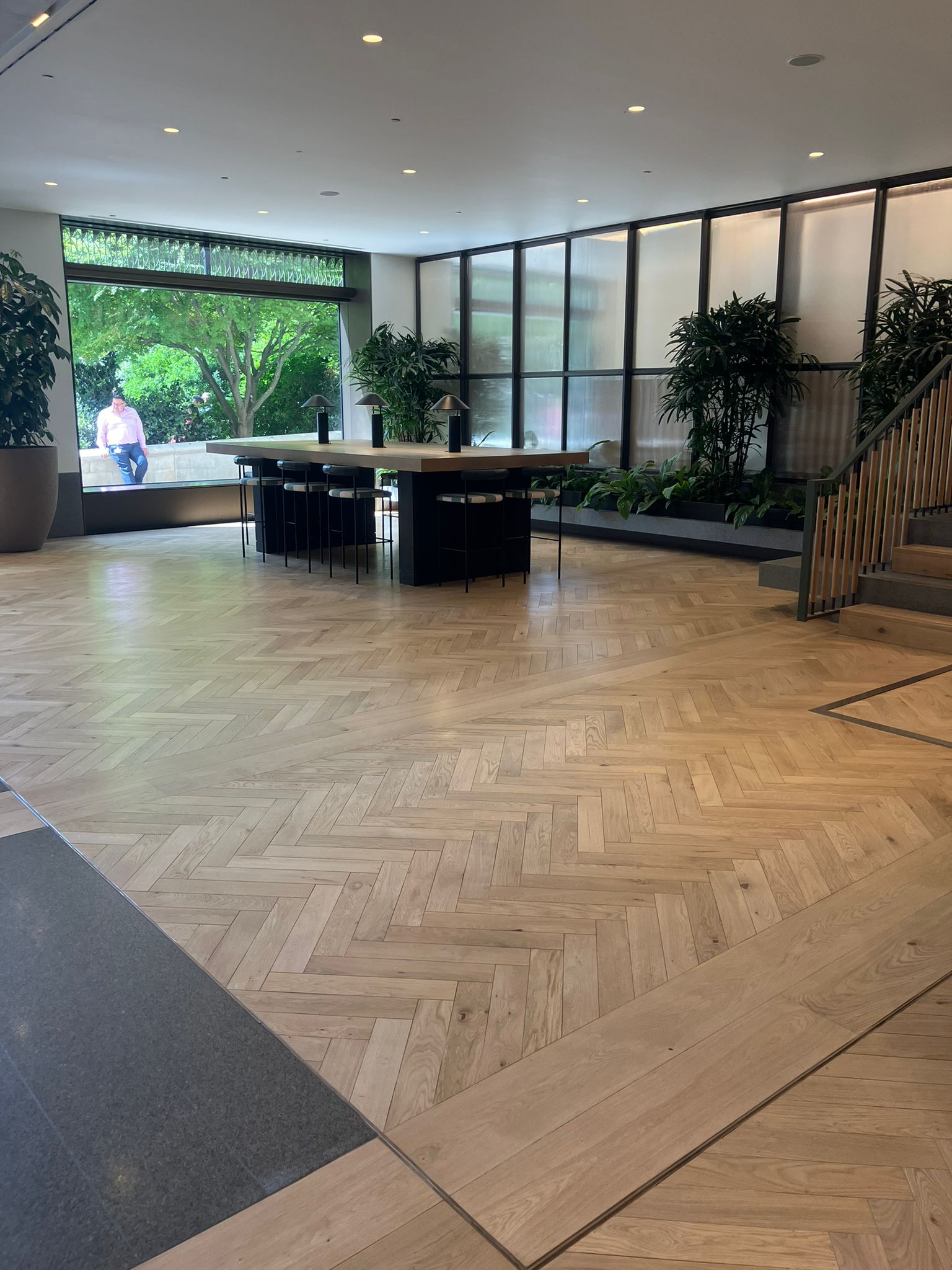 Commercial timber floor after sand and refinish - Loughton Direct