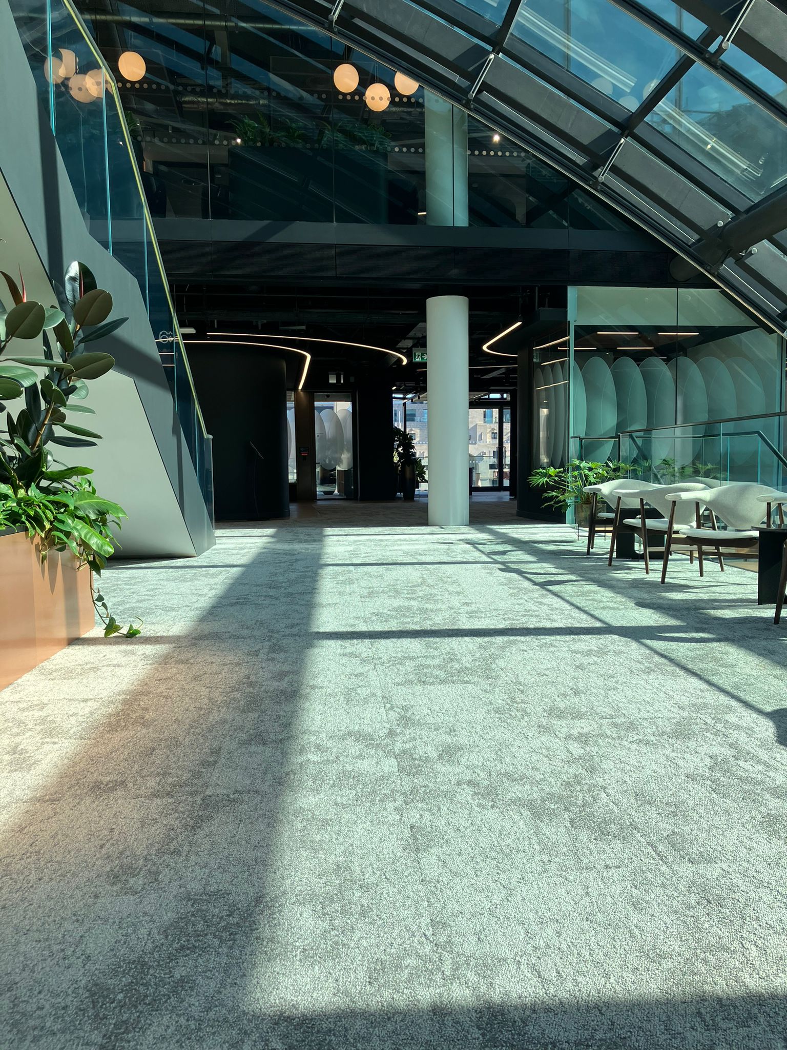 Office space transformed with new carpet tiles installed