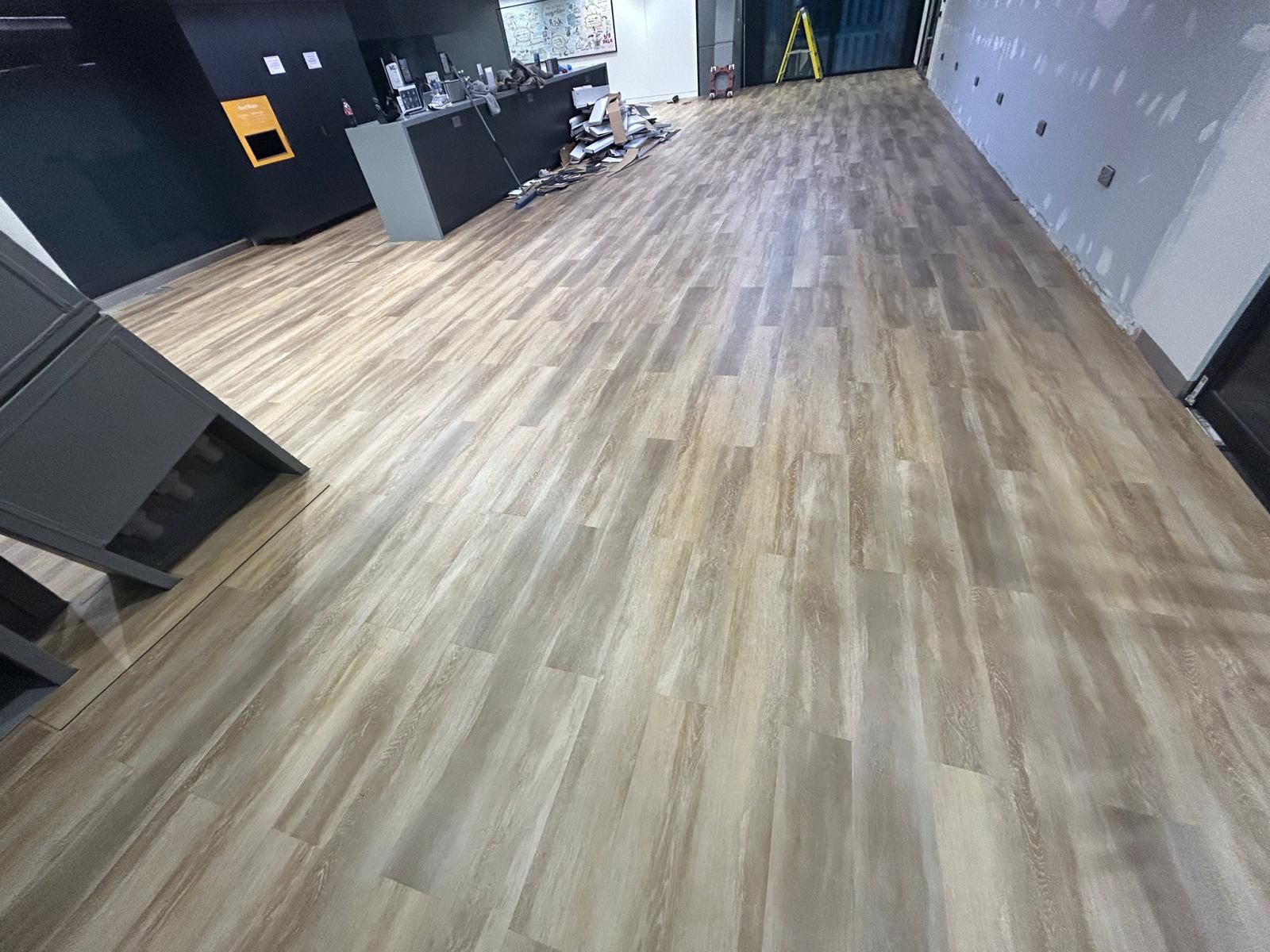 Tea point flooring swap ceramic to vinyl - Loughton Direct