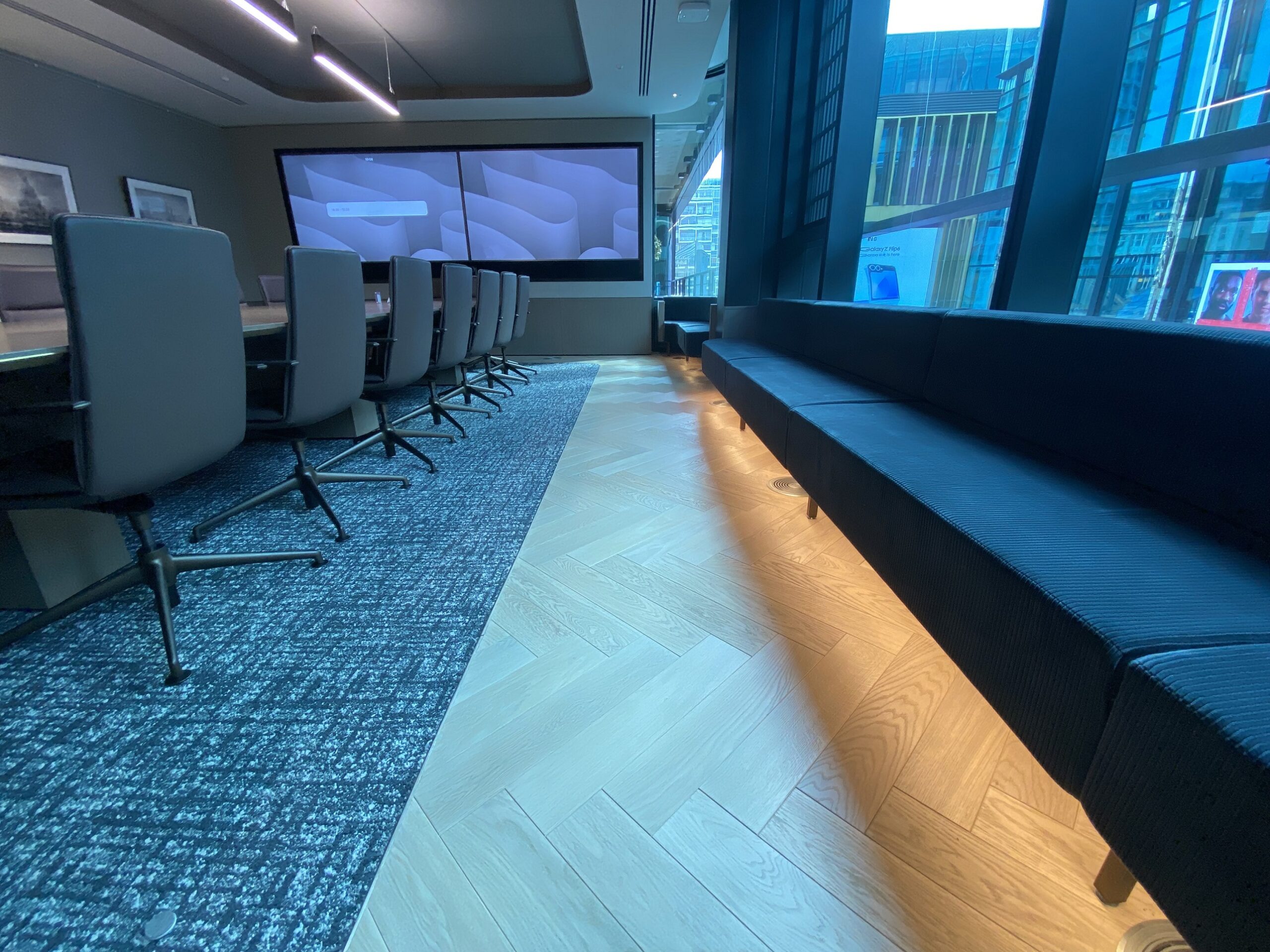 Sand and seal timber inside office space - Loughton Contracts