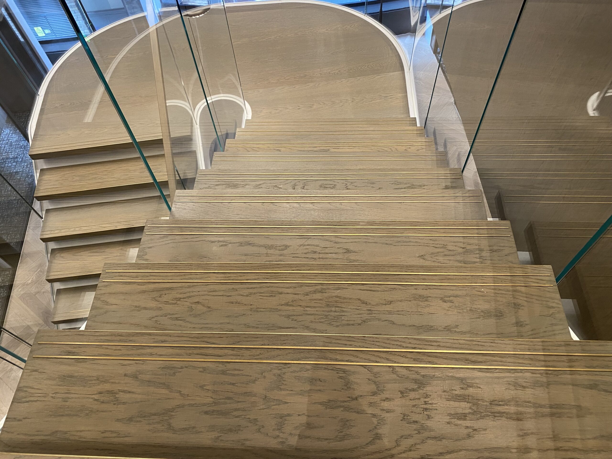 Worn timber staircase before sand and seal - Loughton Direct